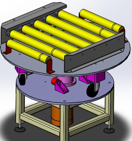 180 degree rotating roller conveyor