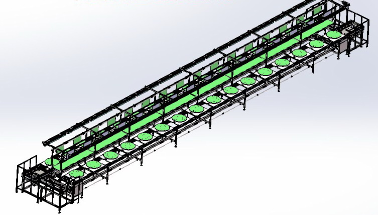 Single-layer double-speed chain conveyor assembly line