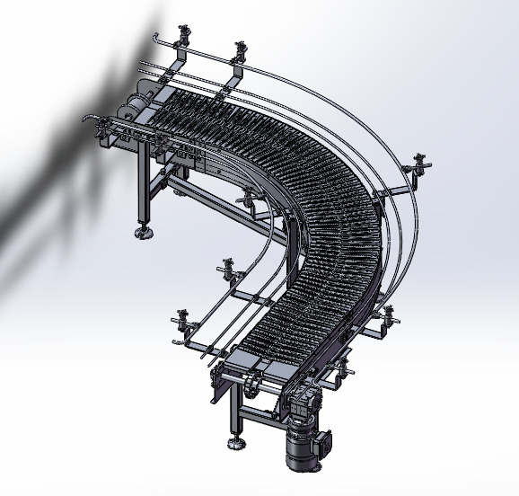 Curved chain conveyor design