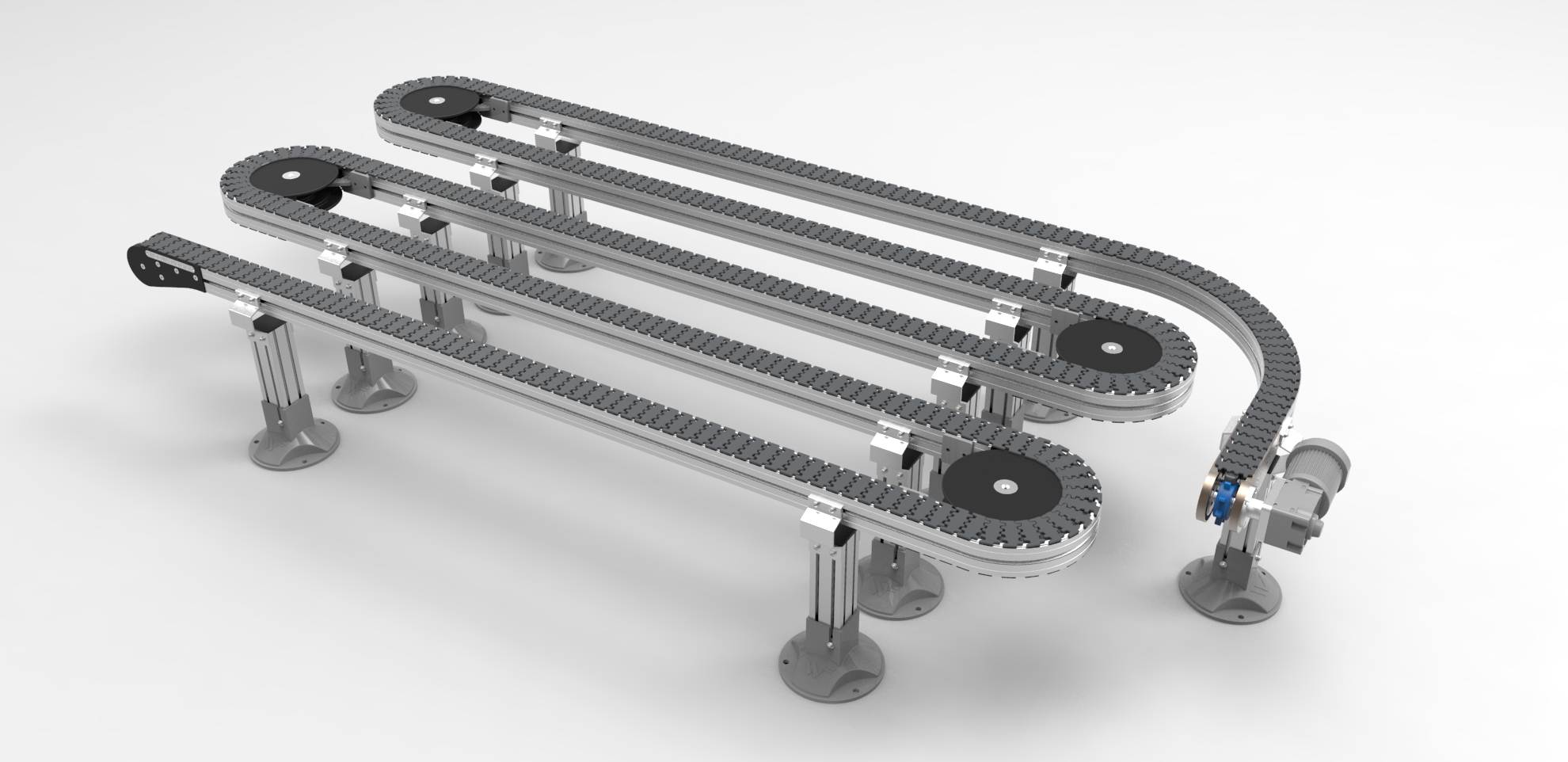 Flat chain conveyor design