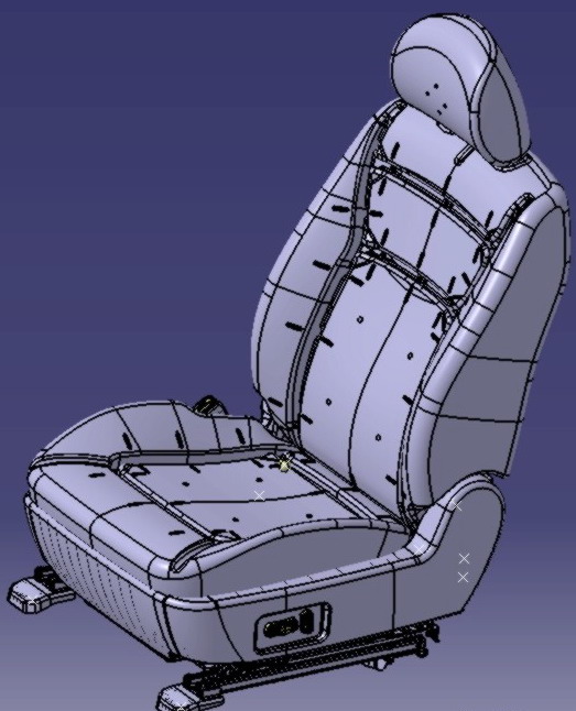 Car seat design by CATIA