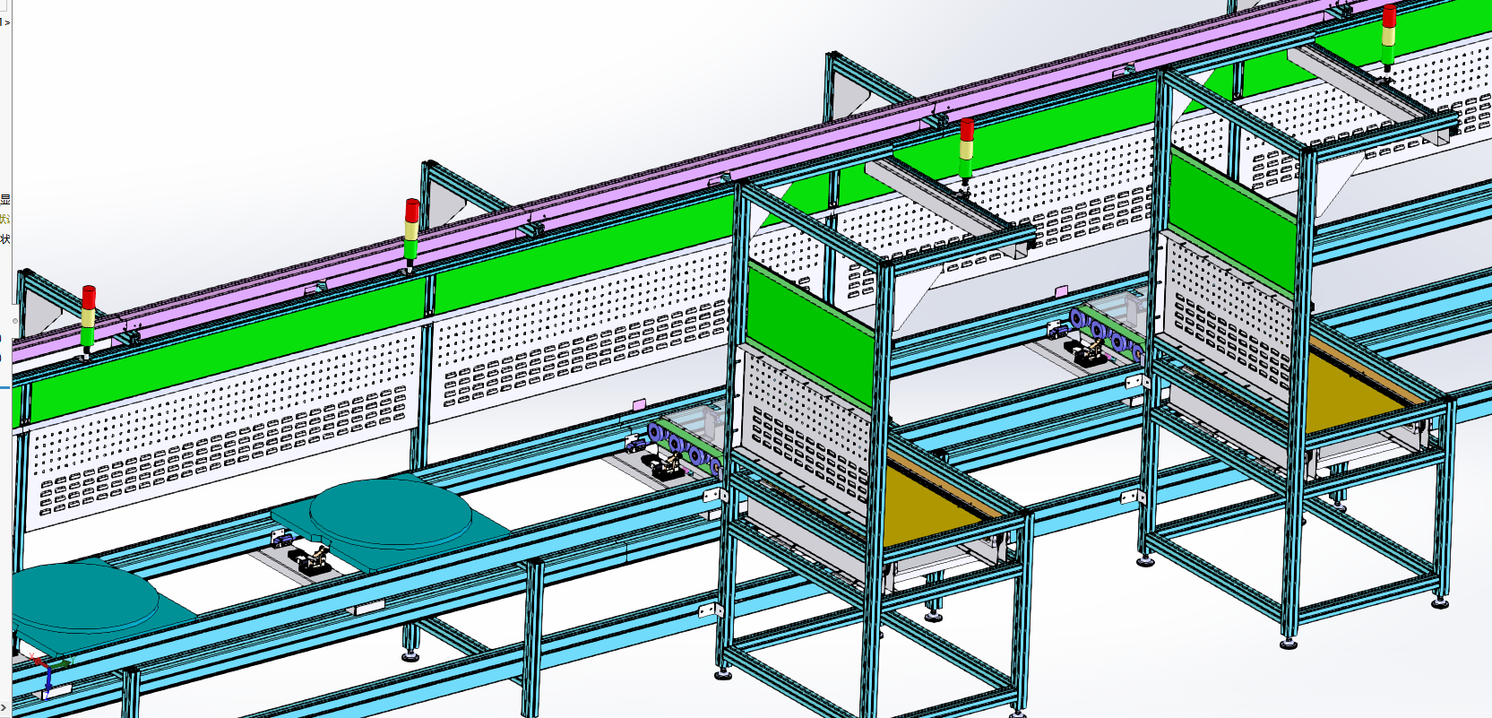 Parking lock double-speed chain assembly line design by Solidworks