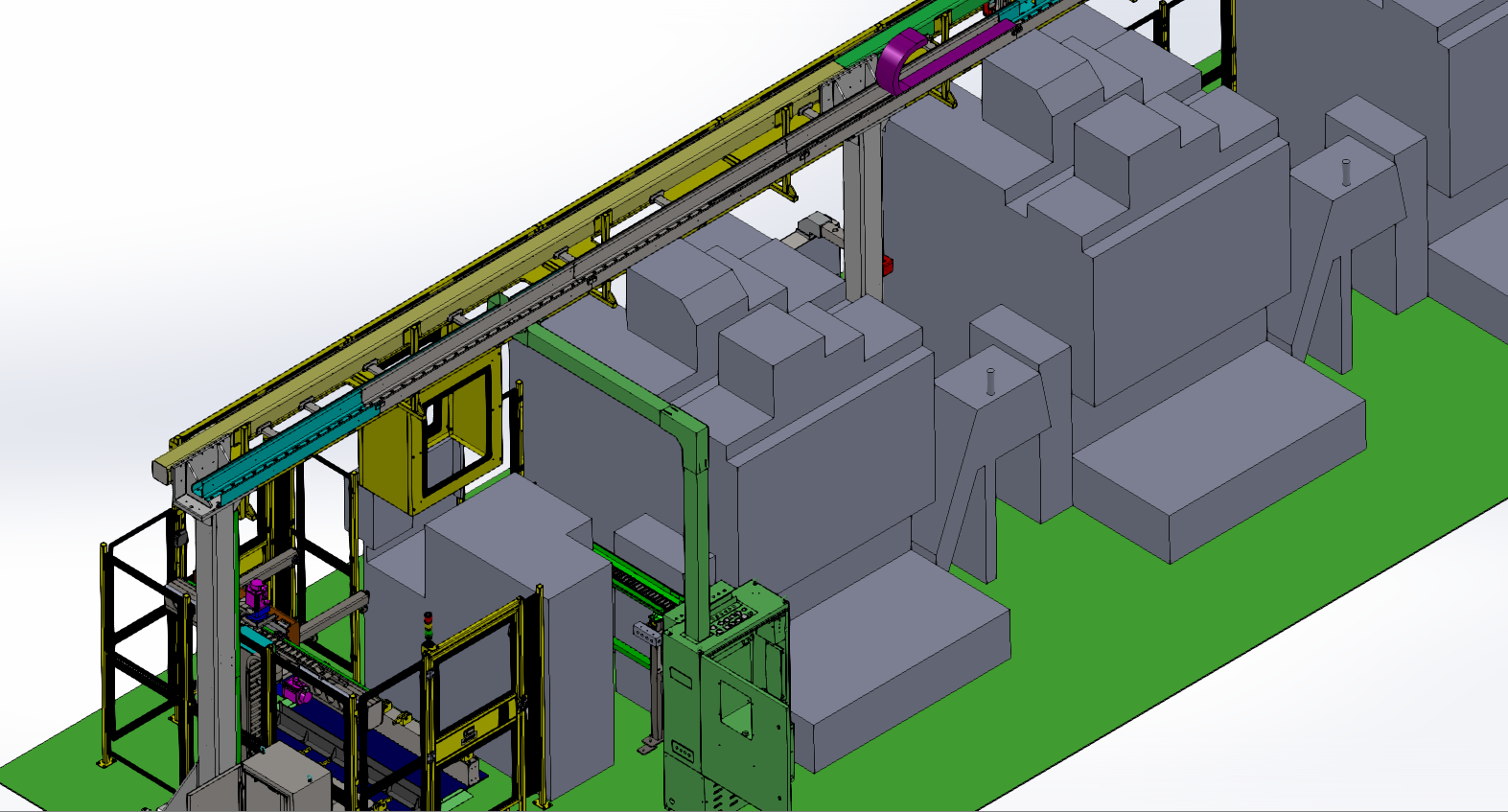 Transmission pump body automated processing production line design by Solidworks