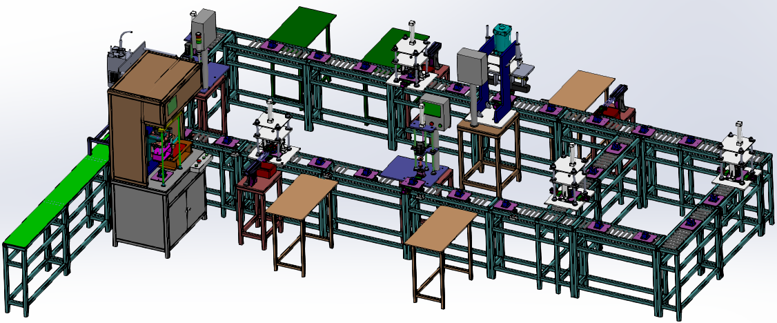 Water cut valve production line designed by Solidworks