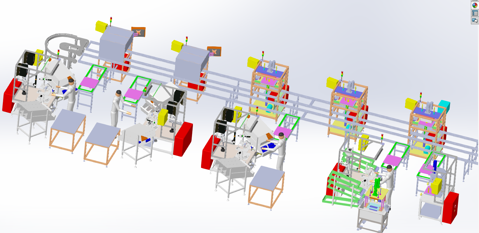 Filter assembly assembly inspection line designed by Solidworks