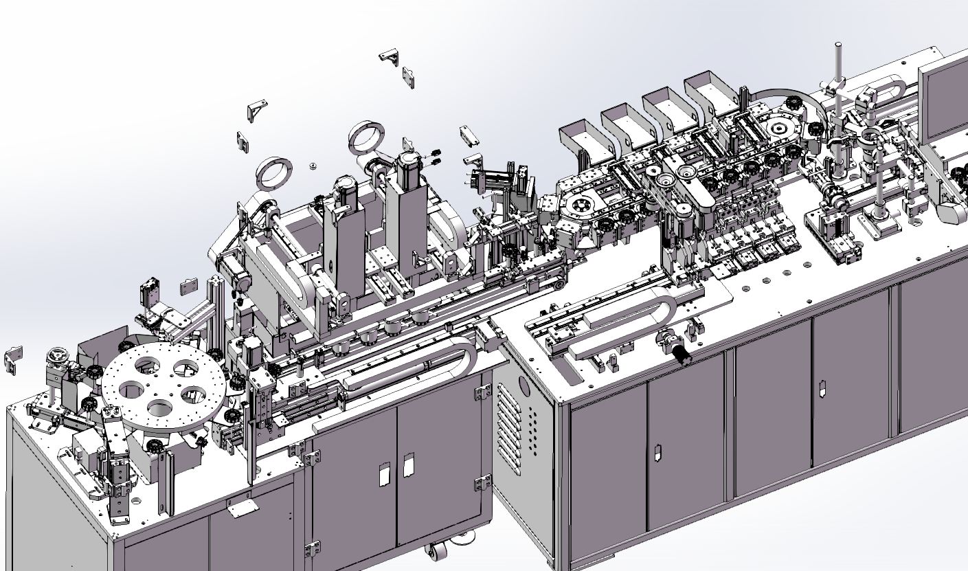 Design of an All-in-One Machine for Motor Automatic Twisting, Cutting and Dipping Test by Solidworks