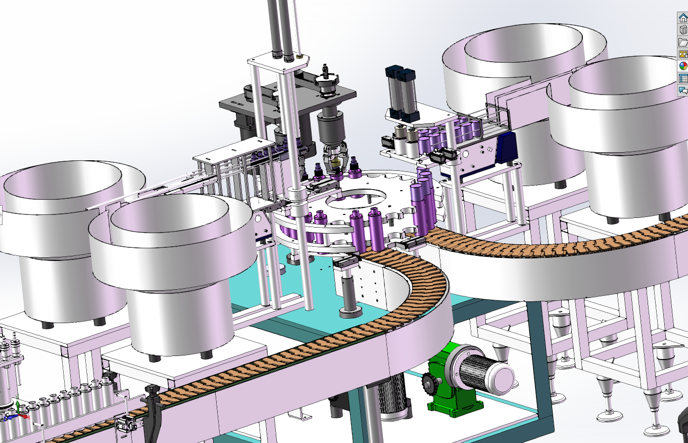 Design of sprayer filling production line by Solidworks