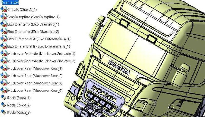 Scania大型トラックCATIA設計モデル,Heavy truck CATIA design model