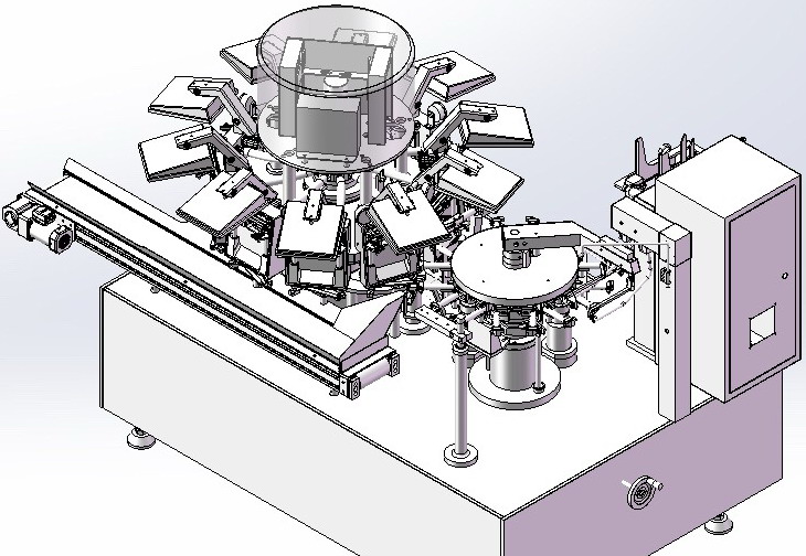 ダブルターンテーブル真空包装機の設計,Design of double turntable vacuum packaging machine by Solidworks
